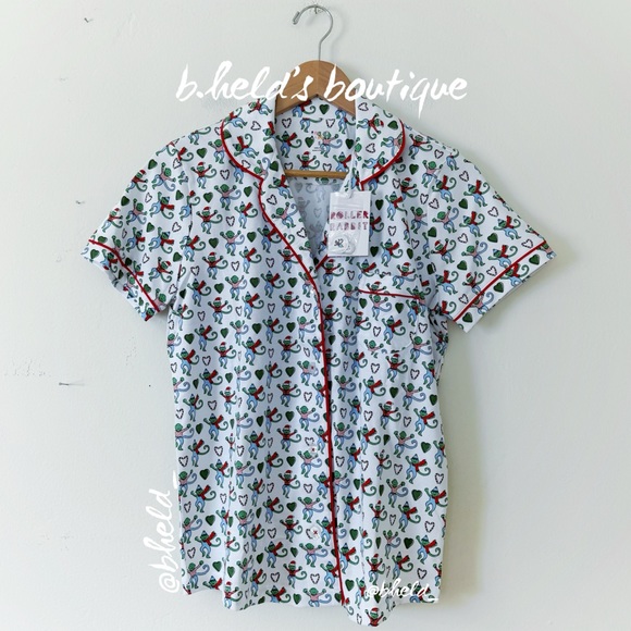 Roller Rabbit Merry Monkey Polo Pajamas in White Size S Dreamland Day 1 New NWT - Picture 2 of 16